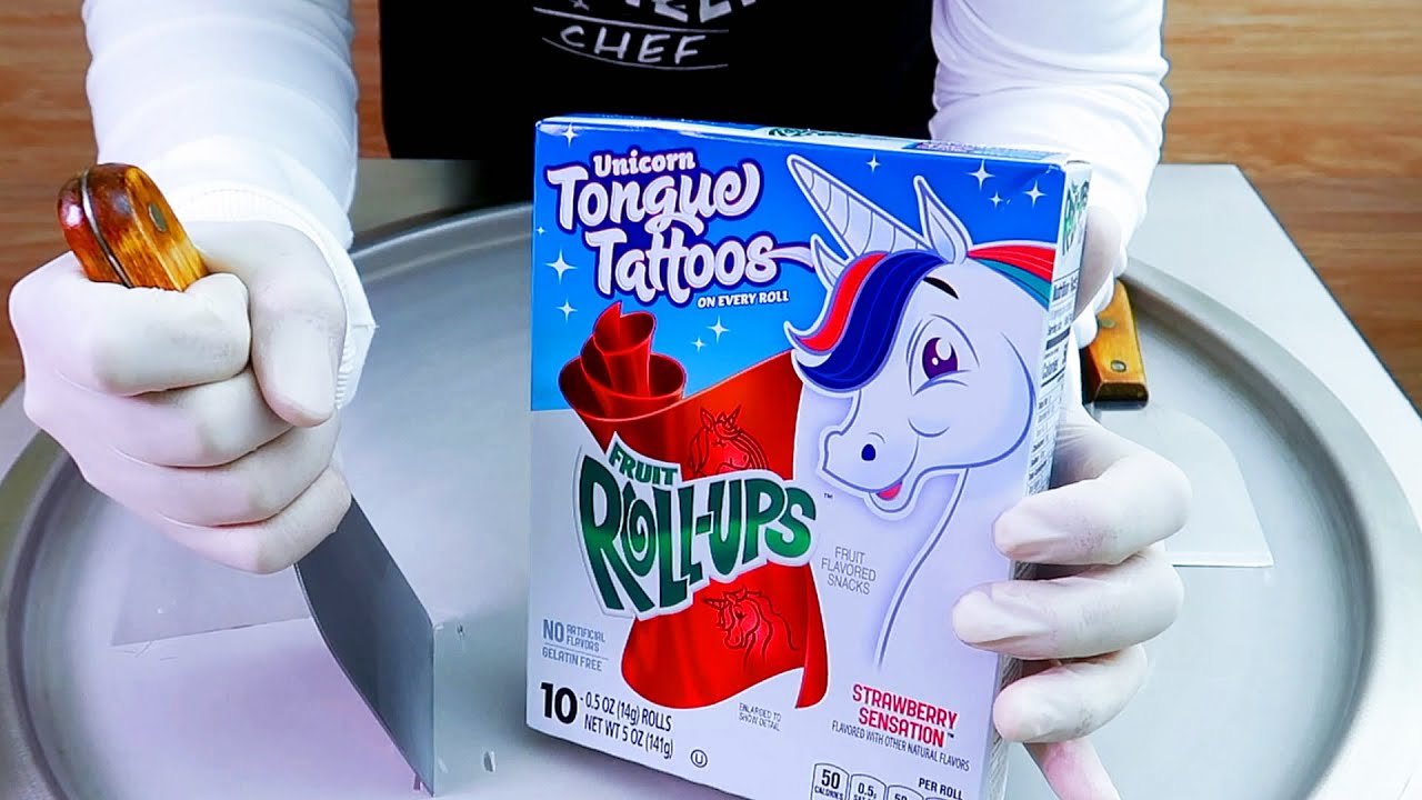 Fruit Roll Ups ice cream rolls street food ايسكريم رول حلوى رول YouTube