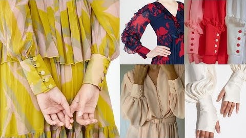 cuff sleeve designs for winter dresses | sleep design with loop buttons | loop buttons cuff sleeves