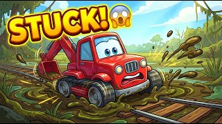 Dangerous Night Rescue! Excavator Saves Trapped Cars | Truck Animation Cartoon