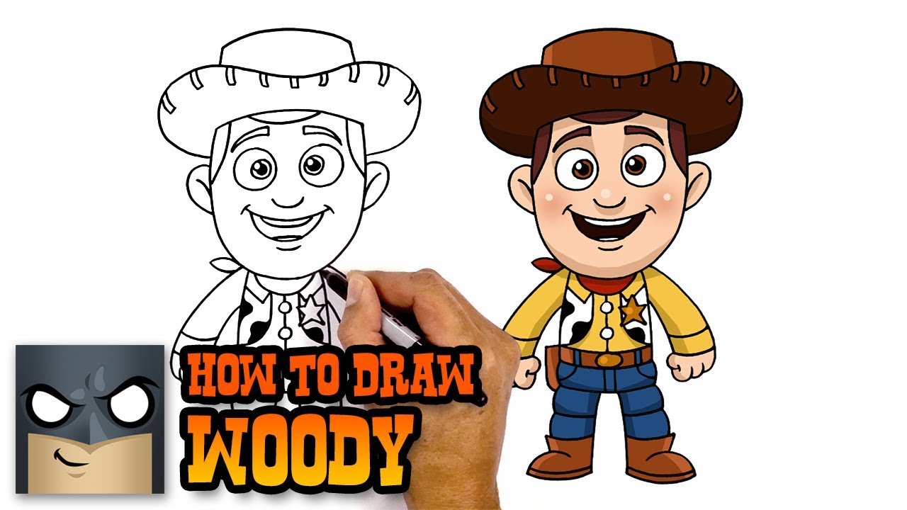 How To Draw Cartoon Woody From Toy Story - Draw easy