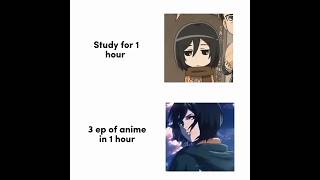 😂📚 Study for 1 Hour ❌ Anime for 1 Hour ✅ #anime #funny #relatable #otaku #study 🎧🔥