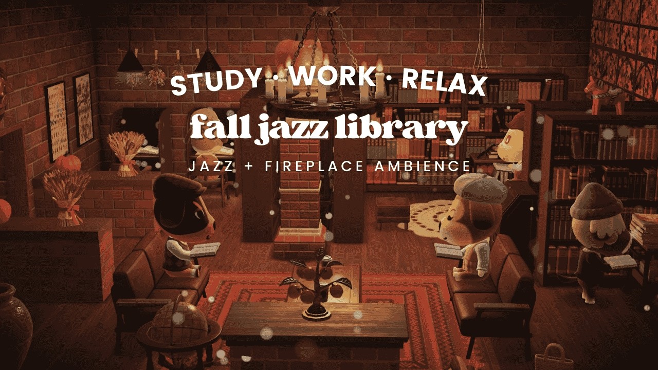 Cozy Fall Jazz Library 📚 1 Hour Cozy Fall Jazz No Midroll Ads 🍂 Studying Music | Work Aid 🎧