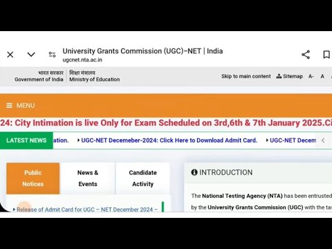 UGC NET JAN 2025 : Latest Updates on Admit Card , City Intimation ...