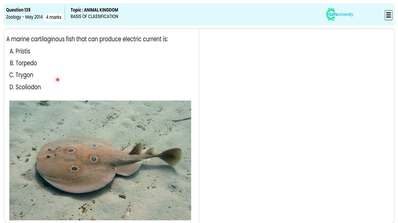 Exam Question Breakdown NEET Zoology 2014: Q139 Organ and Organ System Solutions