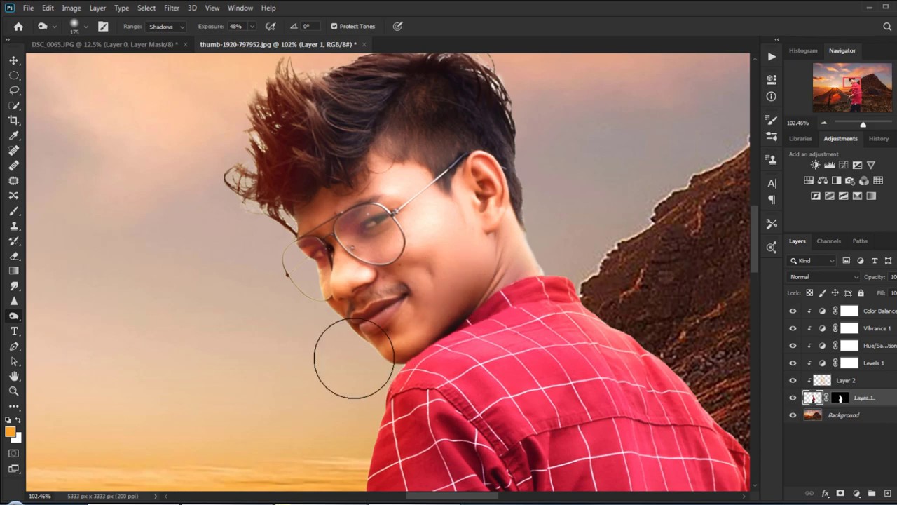Background Change|| Manipulation in Sunset Image || Adobe CC