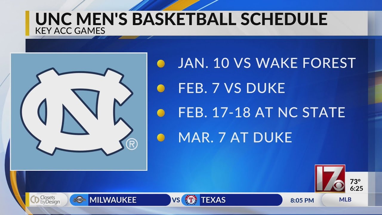 UNC men's basketball ACC schedule set