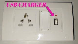 How to install usb socket 1way switch socket usb charging pointe