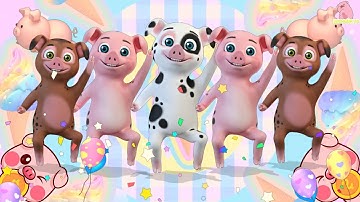 Heo Nhảy Nhạc Remix Đàn Heo Con - Pig Dance | Hoạt Hình Con Vật Nhảy Sôi Động Khu Vui Chơi