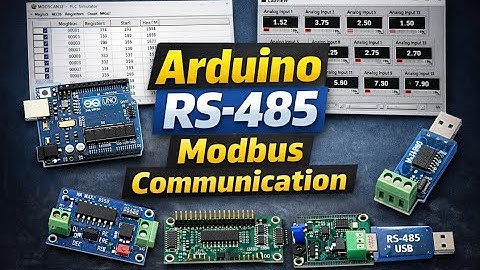 Arduino RS-485 Modbus Communication | Multi-Channel ADC via 74HC4067 to Modscan Software & LabVIEW