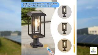 Review - Solar Lamp Post Lights for Outdoor with Pier Mount Base