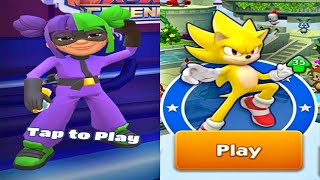 Sonic Dash vs Subway Surfers - World Tour Subway City Super Runner Yutani vs Movie Super Sonic screenshot 5