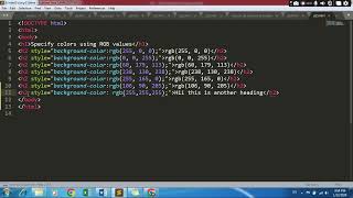 How to create rgb color in css language