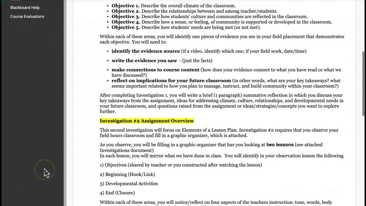 ELED 544 Fall 2021 Field Investigations/Inquiry Assignment