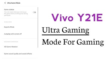 Vivo Y21E Ultra Gaming Mode For Improve Your Gaming Experience