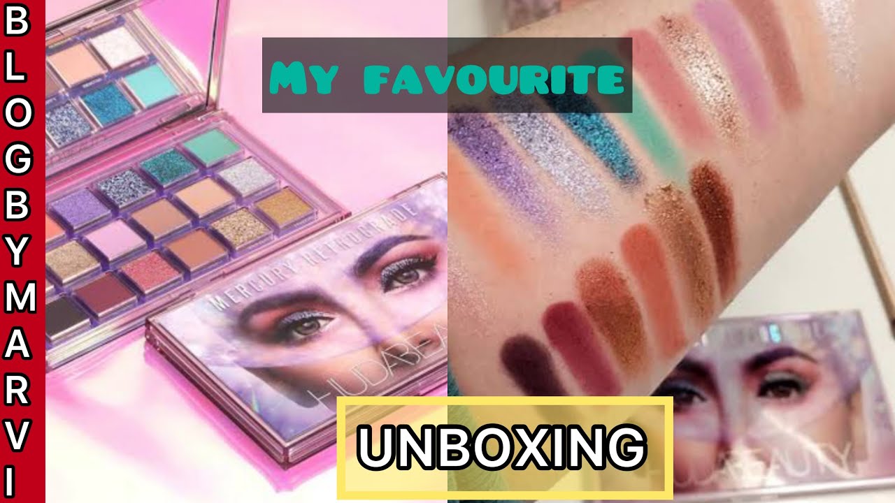 Huda makeup unboxing- huda beauty makeup unboxing - mercury retrograde palette - blogbymarvi