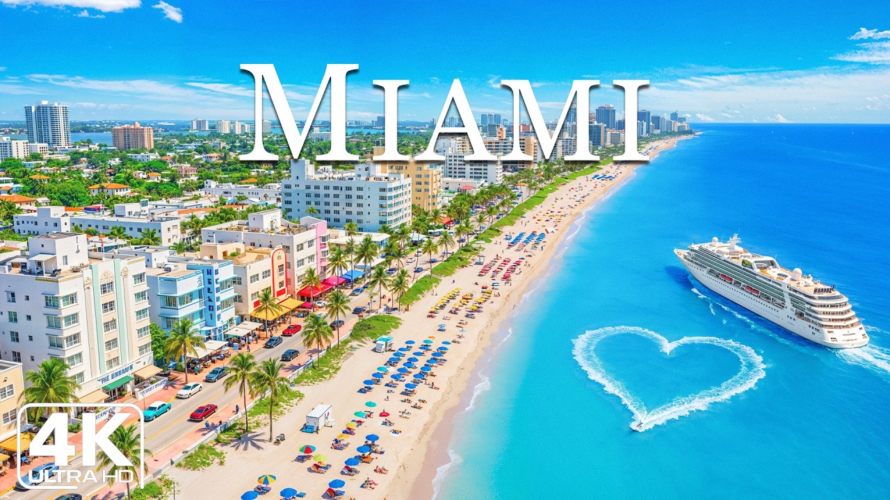 Miami 4K Drone Footage | Iconic Skyline, Crystal Beaches & Vibrant City Vibes with Deep House Chill