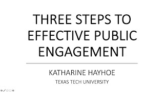 Three Steps to Effective Public Engagement (for Scientists) - AGU 2020