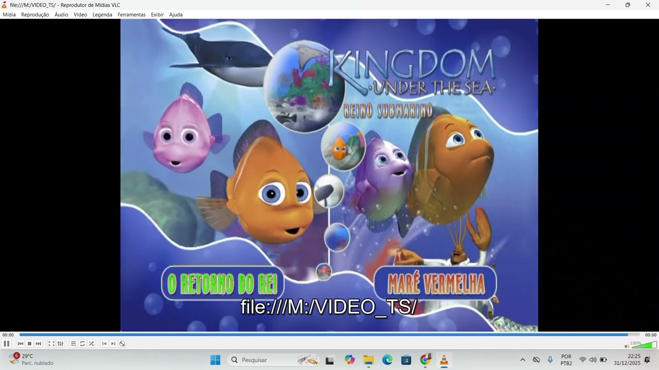 DVD Menu Kingdom Under The Sea - Reino Submarino (2000/2003) (Spot Films/Vídeo Brinquedo)