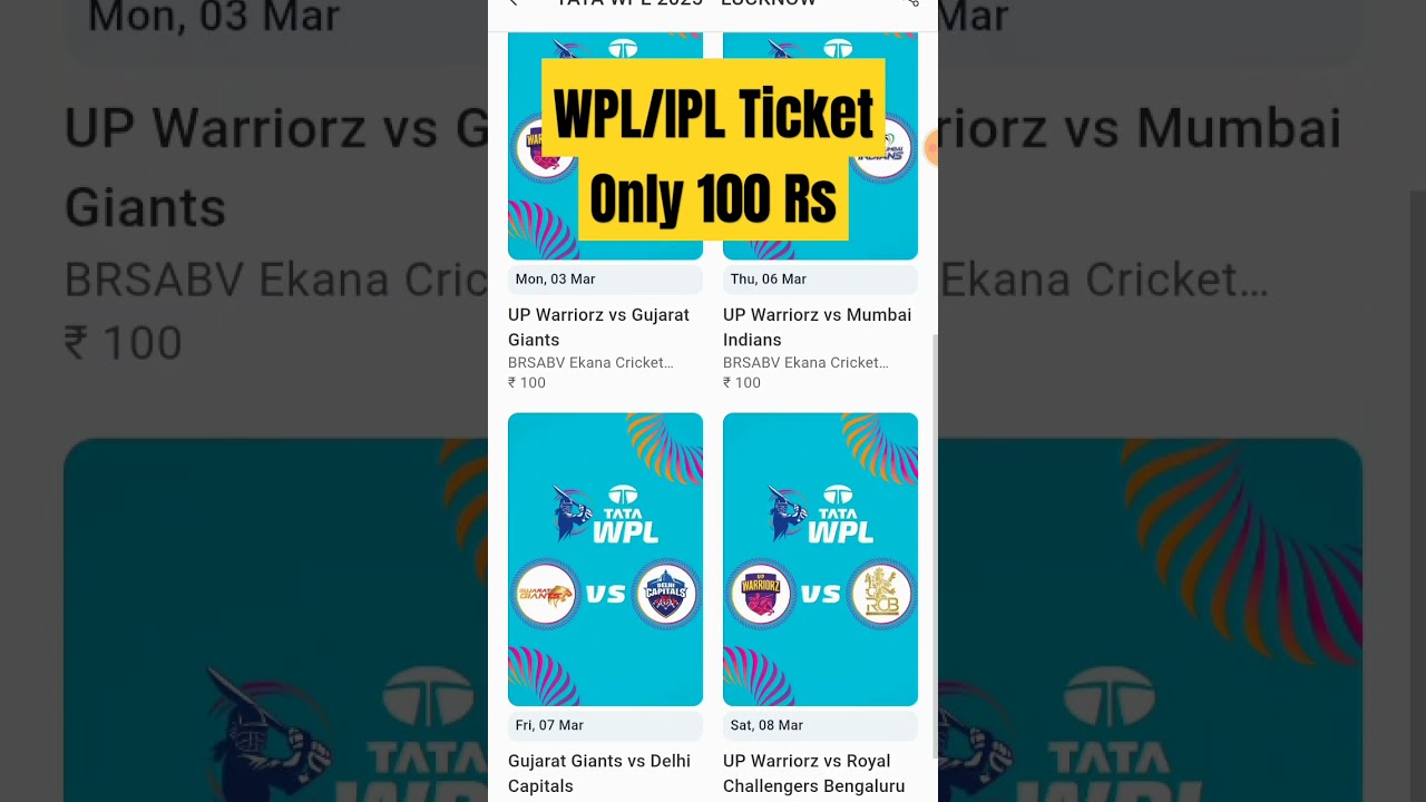 IPLTicket Online|WPL ticket Online|Book IPL/WPL ticket on Bookmyshow 