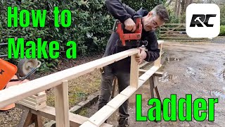 How to make a Ladder simple on-site carpentry and joinery