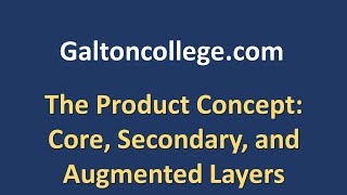 The Product Concept: Core, Secondary and Augmented Layers