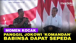 Momen Kocak Babinsa TNI Bilang 'Siap Komandan' ke Presiden Jokowi, Berakhir Dapat Sepeda