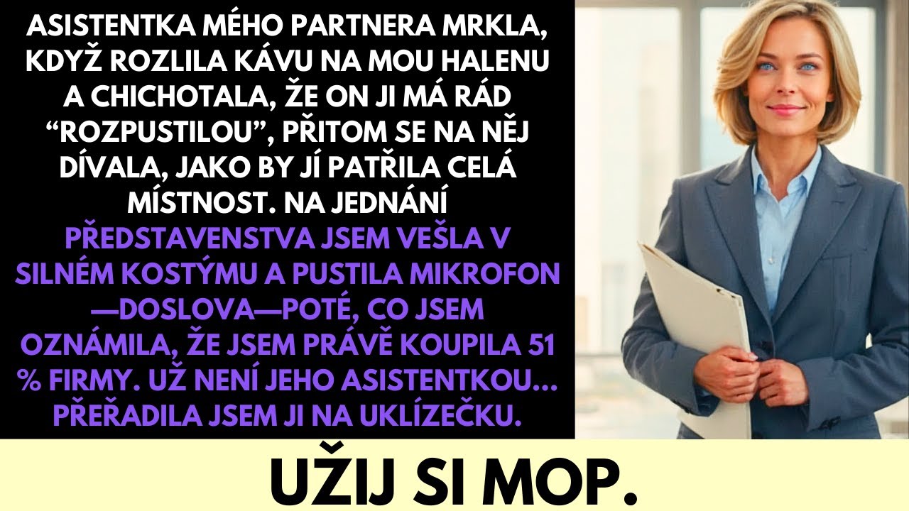 Bianka mi vylila kávu na moji oblíbenou hedvábnou halenku a zašeptala: „Jehoď, on mě má rád nepořádnou.“ Stála jsem v zasedací místnosti firmy, kterou můj otec vybudoval z garáže, a dívala se, jak...