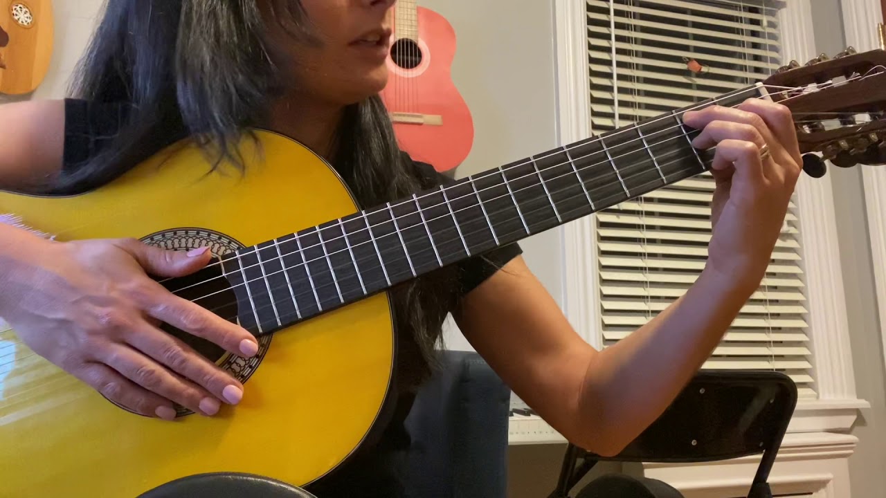 Picado Open String Exercise & Em Am B7 Chords - YouTube