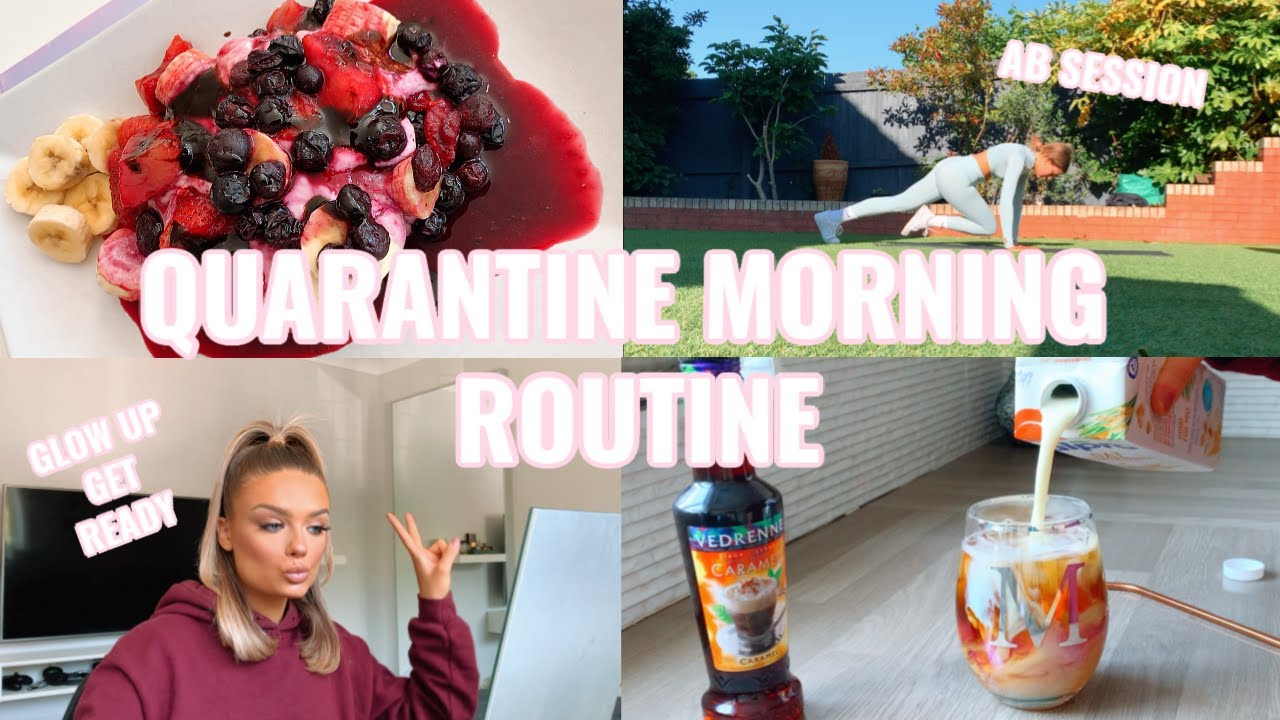 Pancake Ab Routine QUARANTINE MORNING ROUTINE | AB SESSION | GLOW UP | THE BEST BREAKFAST ...