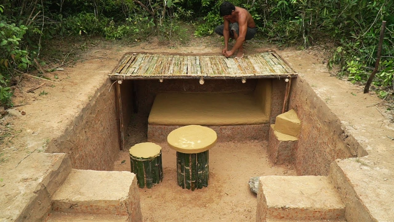 Survival Builder Build Roof Grass Underground House And Swimming Pools Around Live In Forest 