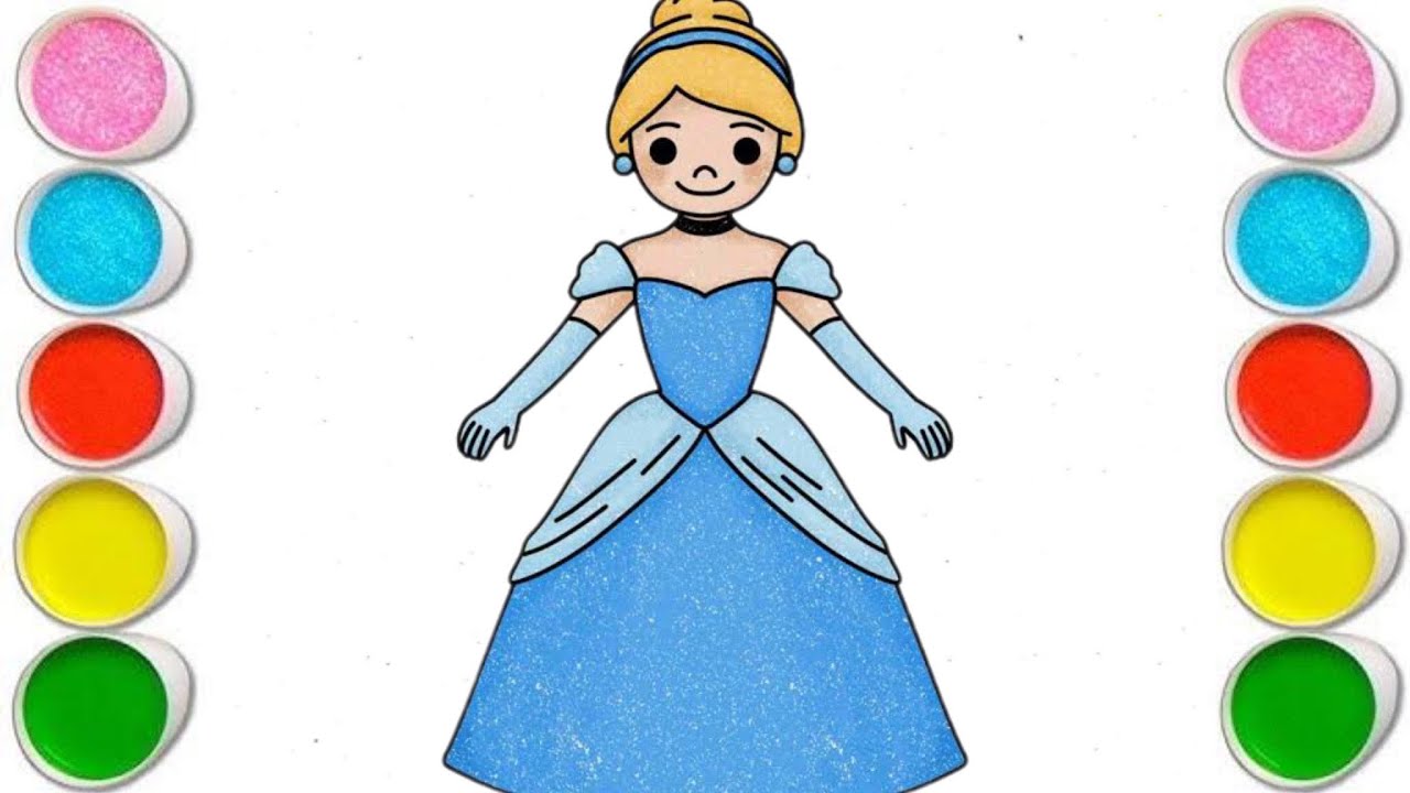 Cute Barbie Girl Drawing for kids, Painting & Coloring for kids, Toddlers | Let's Draw Together