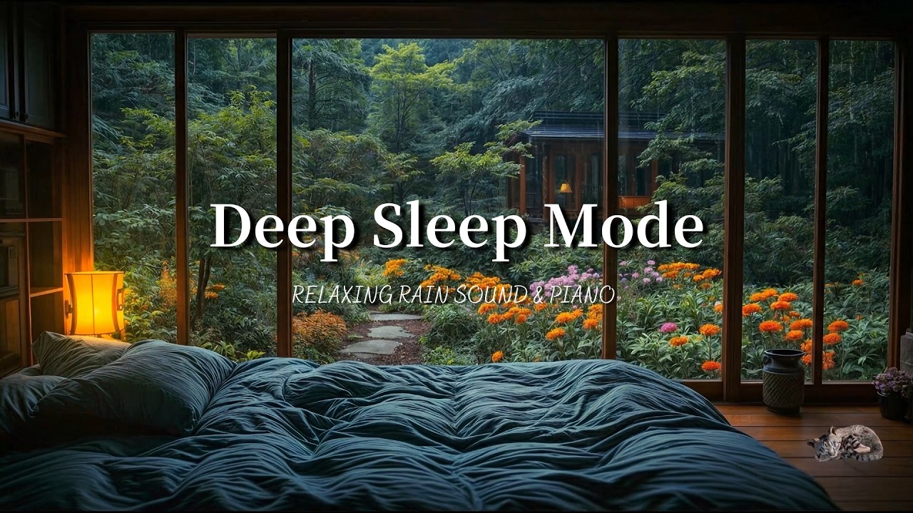 Cozy Garden Night | Soft Piano & Rain Sounds for Deep Sleep and Relaxation