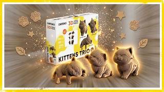 Cardboard cats with serious attitude! - Kittens Trio 3 in 1 3D Cardboard Puzzle screenshot 1