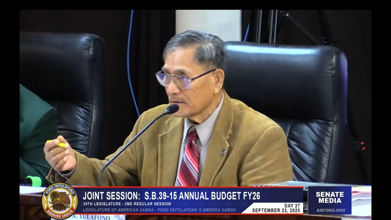 BUDGET HEARING 02 FONO Joint Session. Day 27. September 23, 2025. ASG Budget Hearing FY26.