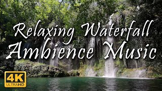 Relaxing Waterfall - Ambience Music | 1 Hour of Calming Music | Relax/Meditation/Sleep/Study | 4K