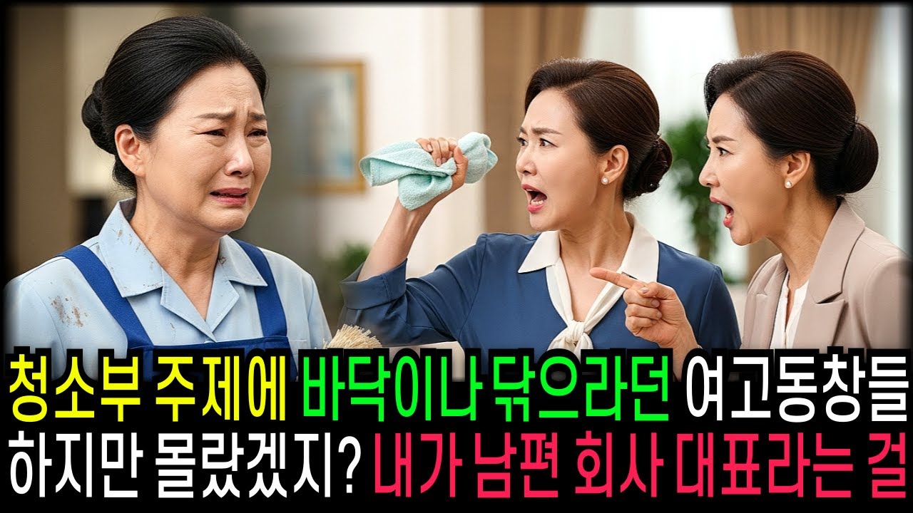 청소부 주제에 바닥이나 닦으라던 여고 동창들 내가 너네 남편 회사 대표라는 걸 몰랐겠지?                              | 반전사연 | 오디오북 | 사연라디오