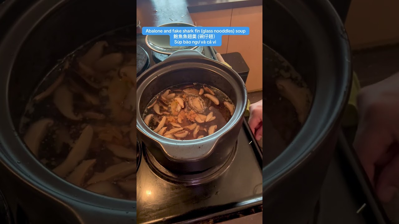 Abalone and fake shark fin glass nooddles soup