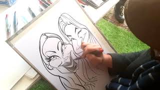 Live Caricature From Start To Finish