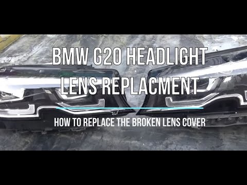 BMW G20 headlight lens replacement (removal shown)