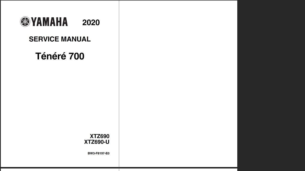 テネレ700 整備書2022〜 Yamaha Tenere 700 2019-2022 Service Workshop Repair Manual