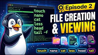 Linux Terminal Tutorial #2: How to Create, Edit & View Files (touch, nano, cat, less, head, tail)