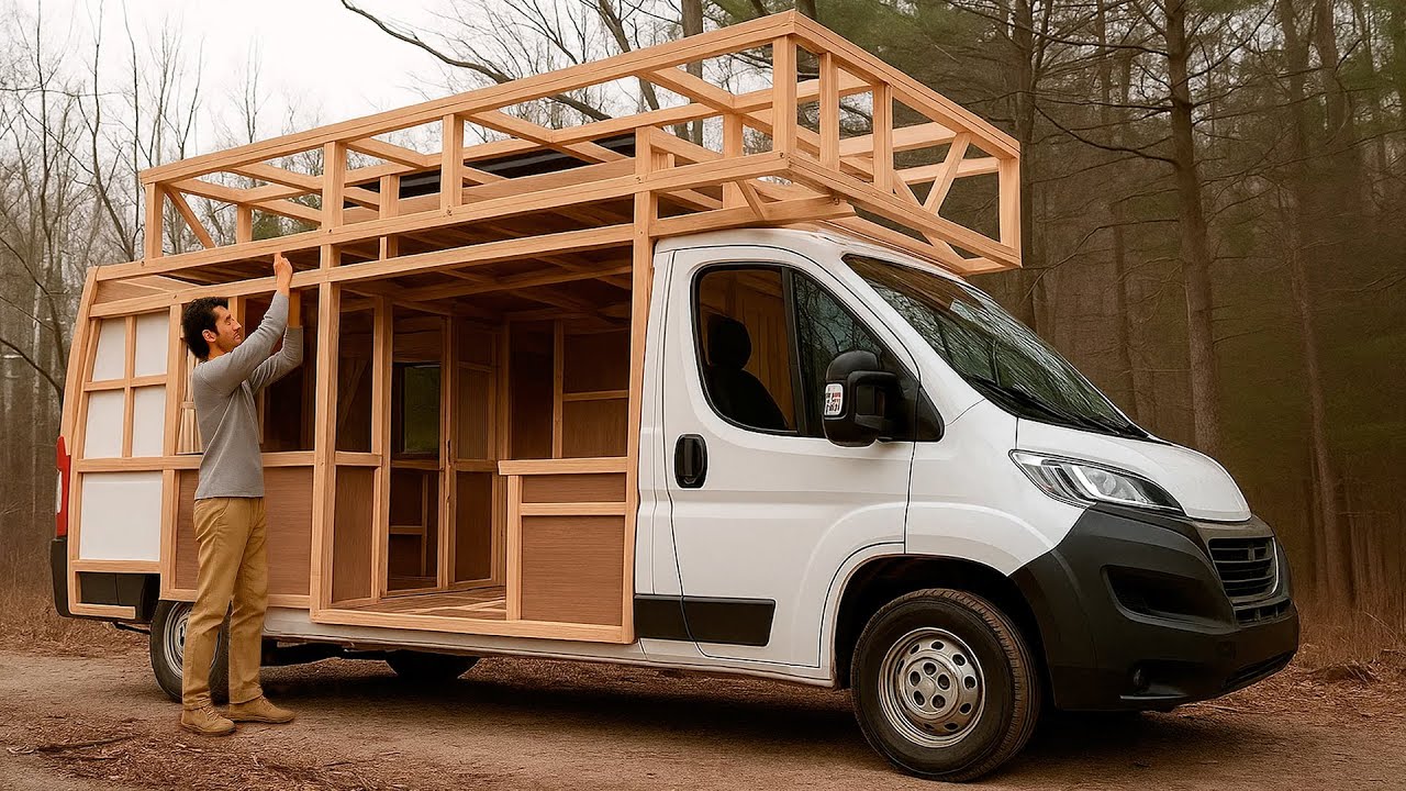 Пара строит Удивительный ДОМ НА КОЛЕСАХ - Timelapse. Пошаговая инструкция