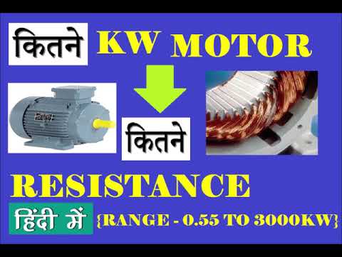 MOTOR WINDING (COIL) RESISTANCE (OHM) W.R.T MOTOR POWER RATING (KW)