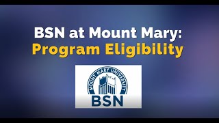 BSN at Mount Mary: Program Eligibility