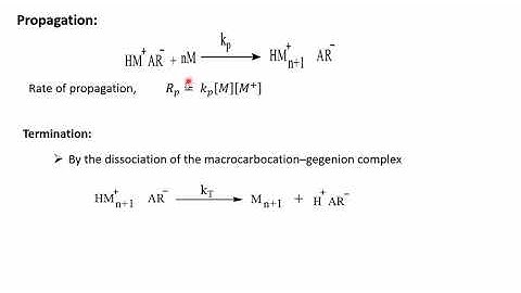Mechanism and kinetics both cationic and anionic chain growth polymerization