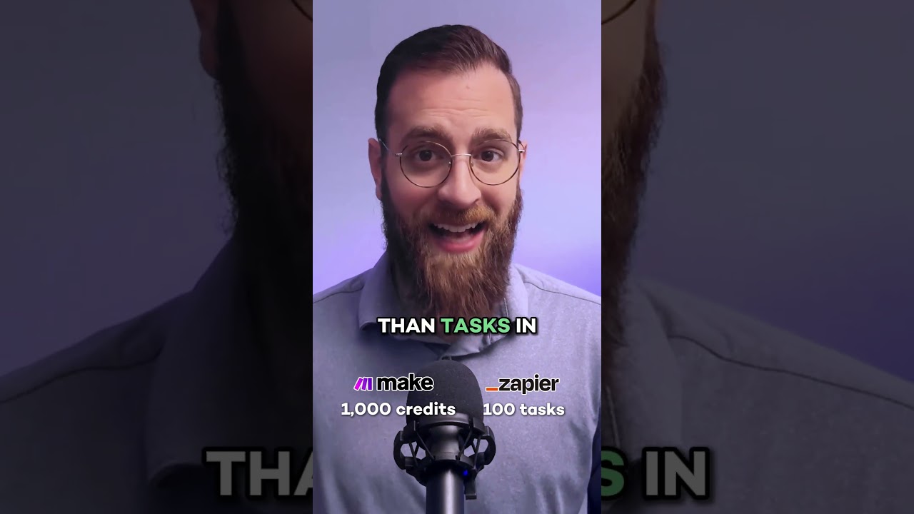 Zapier vs Make comparison video thumbnail showing both automation platforms