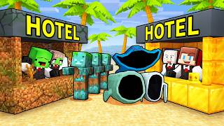 Mikey Family &amp; JJ Family Minecraft: POOR vs RICH Sea Mob Hotel: Maizen