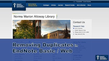 Removing Duplicate Records in  EndNote Web/Basic