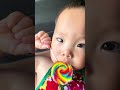 He thought he finished it! 😂🍭#CuteBaby #FunnyBaby #BabySleep