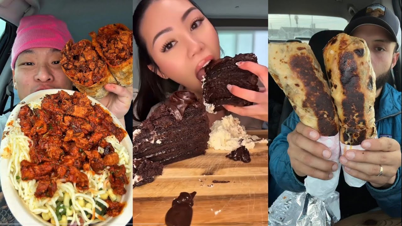 TIKTOK Mukbang Compilation | Deserts, Cake , Shaurma , Burger , Buldak, & More! 🌮🍔🍗🌶🔥